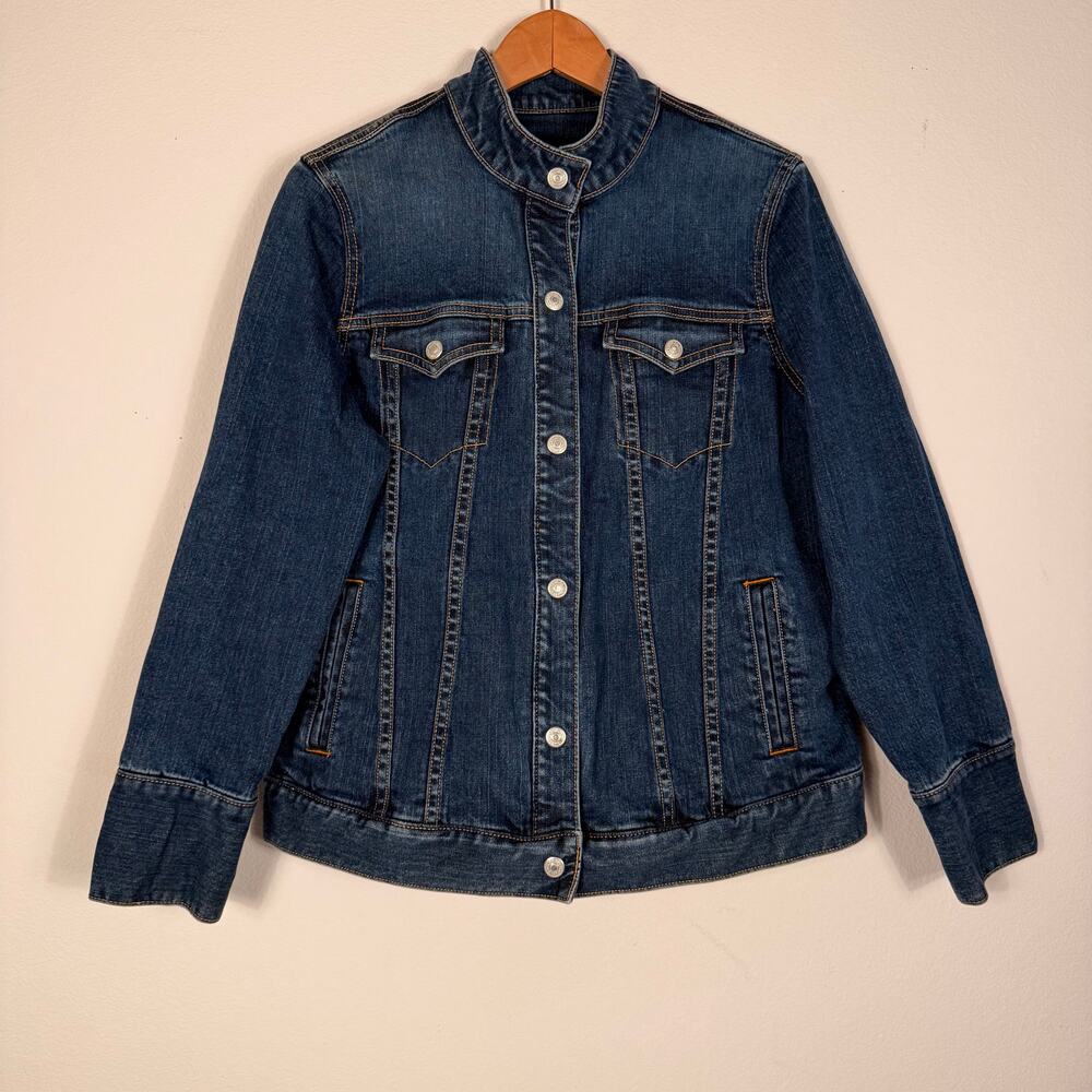 Gap Maternity Stretch Denim Jean Jacket Medium Blue Wash